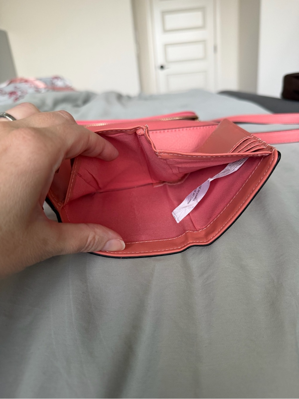 Poppy & Peonies Mini Downtown in Coral with matching Margaux wallet - Picture 13 of 13